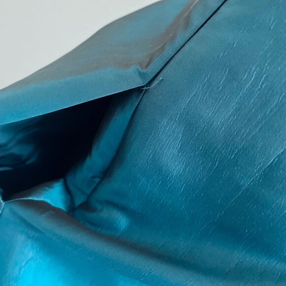 Moschino Teal Satin Cap Sleeve Party Dress - Picture 7 of 15